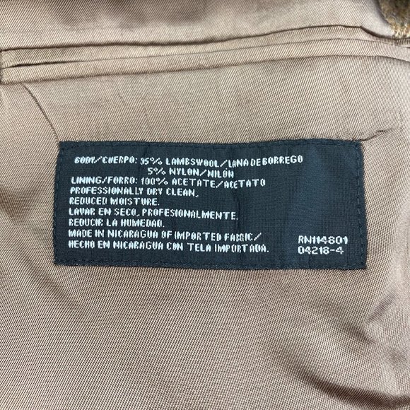 Stafford Brown Tweed Suede Elbow Patches Blazer 44 - Picture 4 of 8